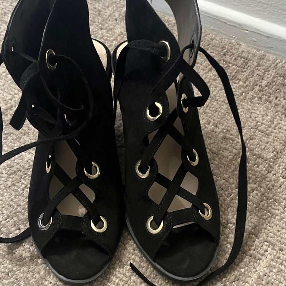 Nine West Black Lace-Up Boots